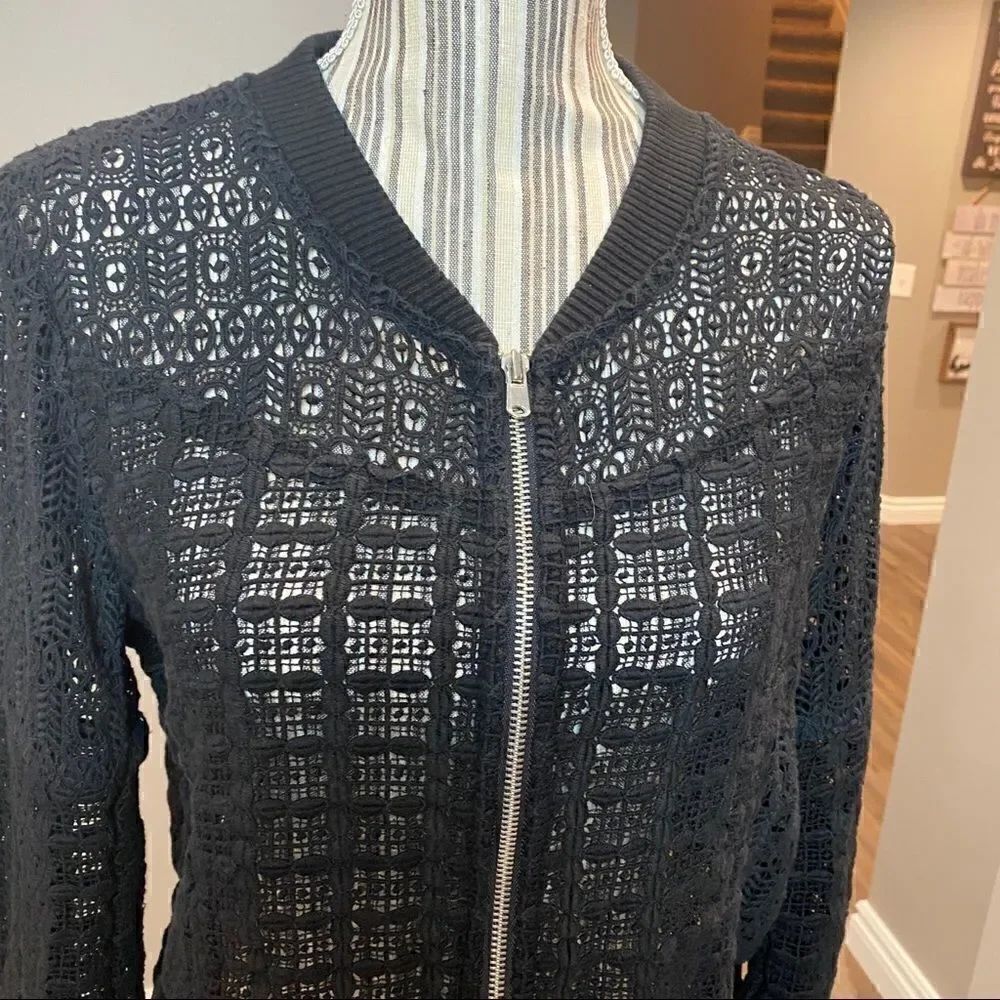 Club Monaco Black Eyelet Jacket